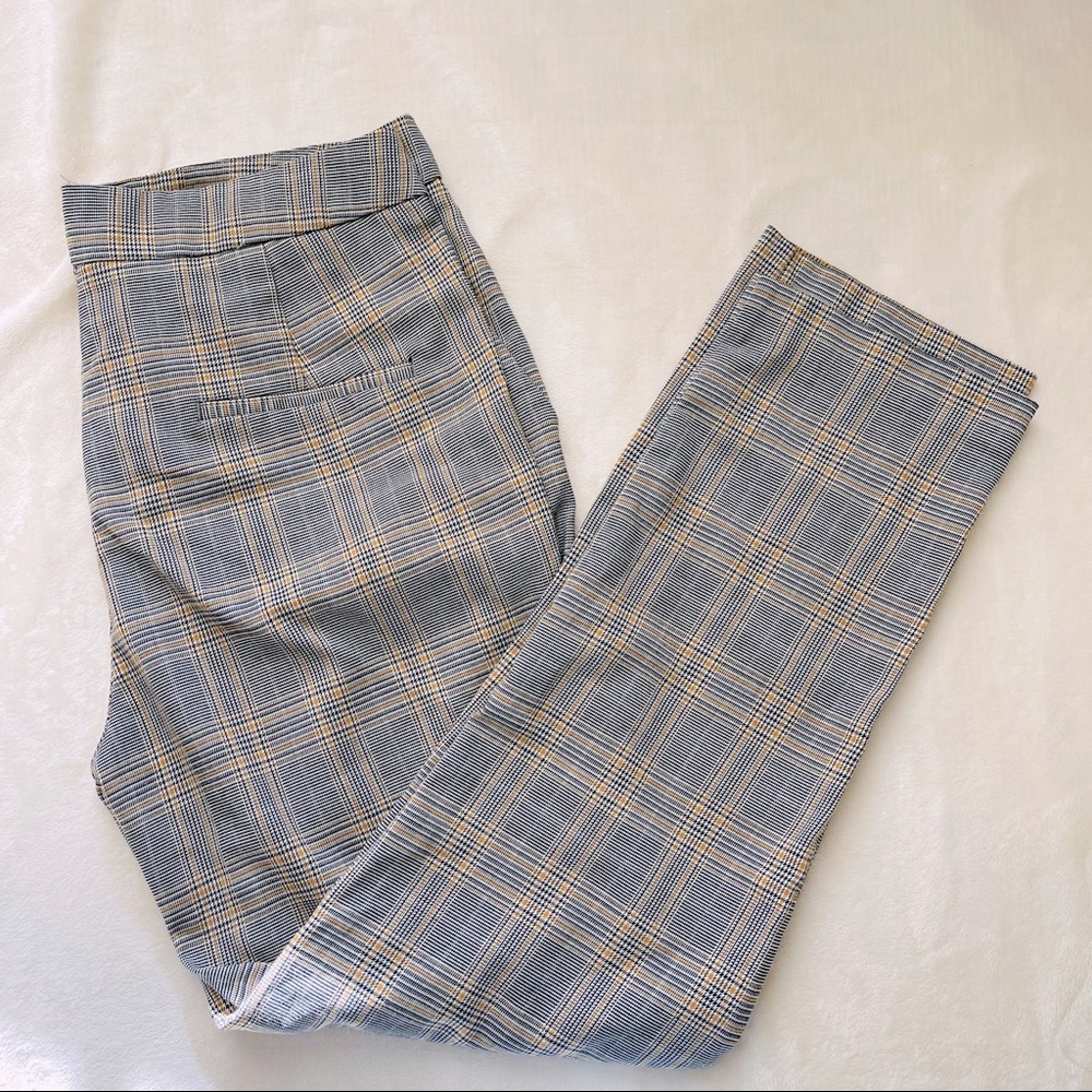 Zara Yellow and Grey Dress Pants Size Medium